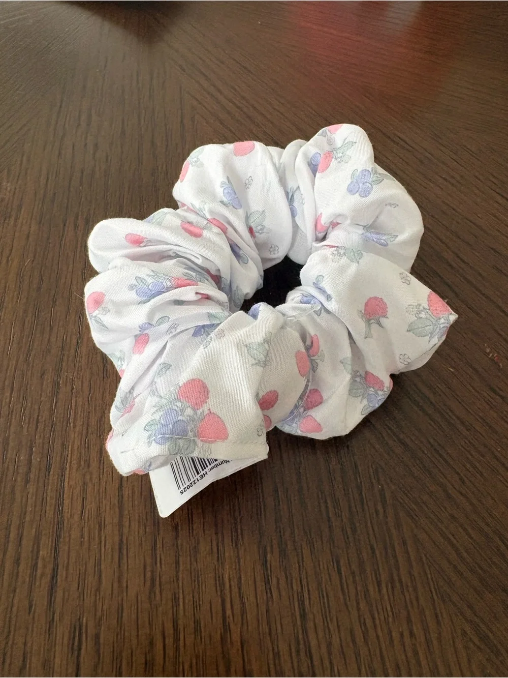 Kids Floral Scrunchie Hair Accessory in White with Pink & Lavender Berries